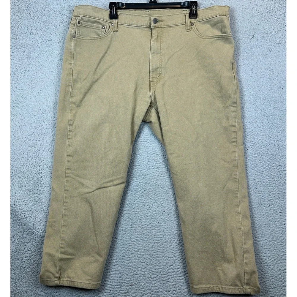 Levi's 541 Jeans Mens 42X24 Khaki Tan Athletic Taper Red Tab Stretch Denim Pants